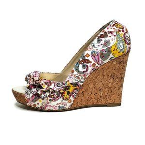 Steve Madden Camio Cork Paisley Wedges Shoes